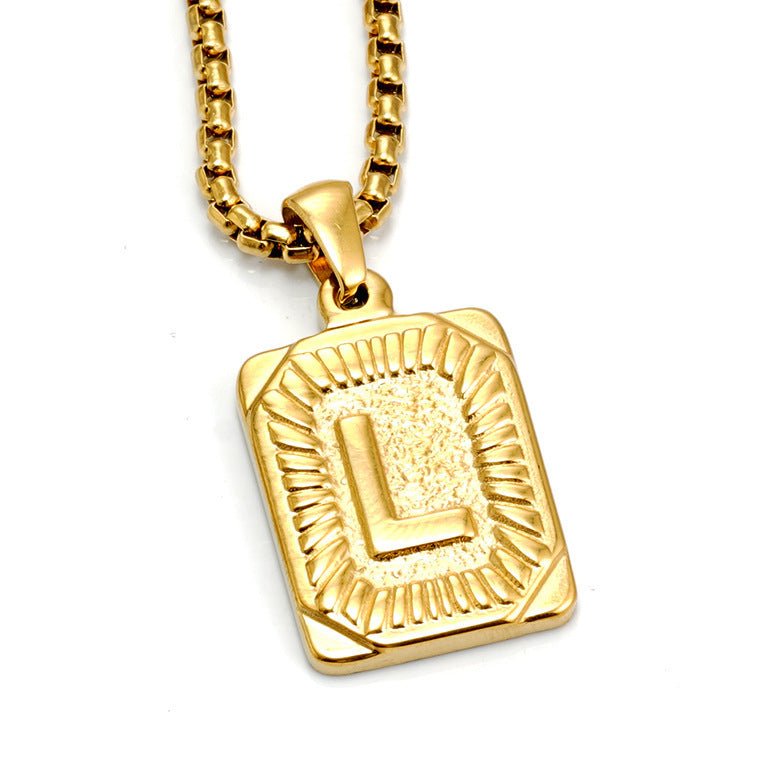 A-Z Alphabet Titanium Steel Letter Pendant Necklace - Trendy Radar
