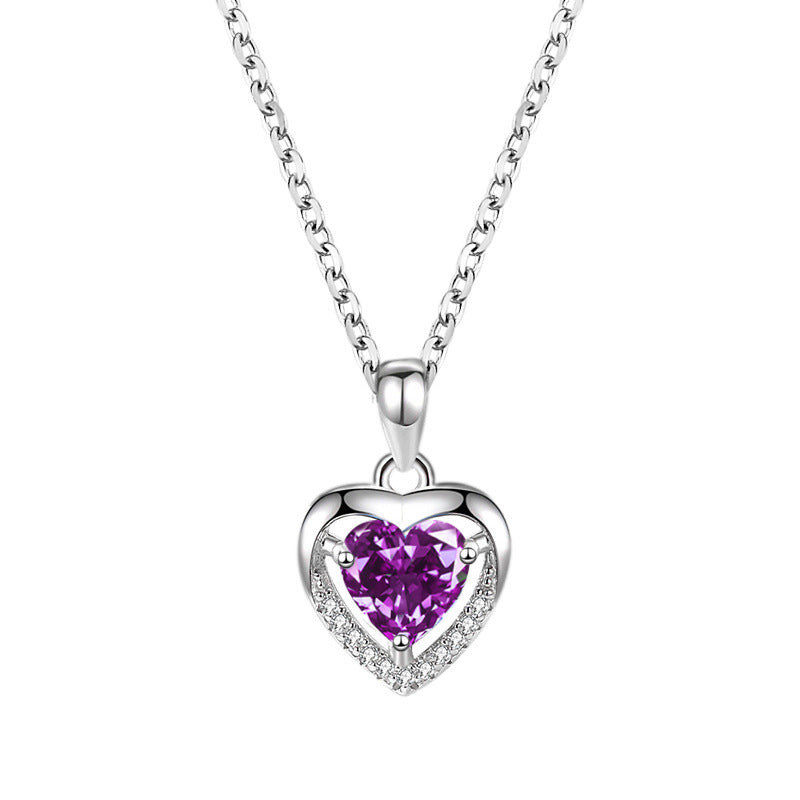 Heart Shaped Rhinestone Necklace Multi-Colour Heart