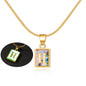 Luminous Pendant 26 Letter Square Necklace