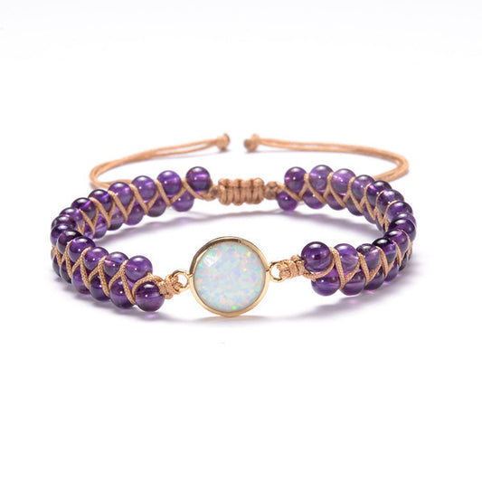 Stone Wrap Bracelet with Amethyst & Opal