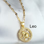 Golden Twelve Constellation Pendant Necklace