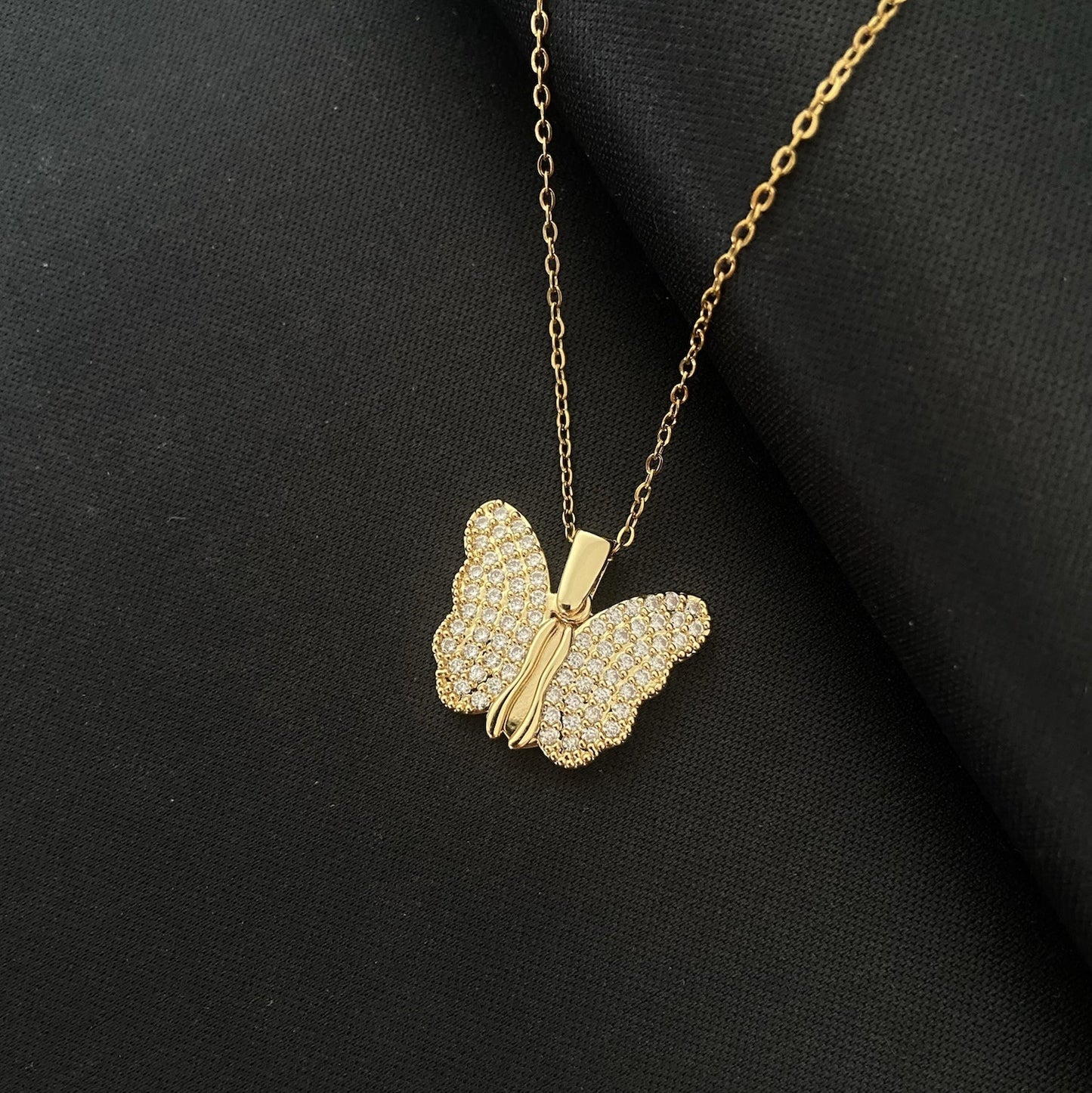 Openable Butterfly Pendant Necklace