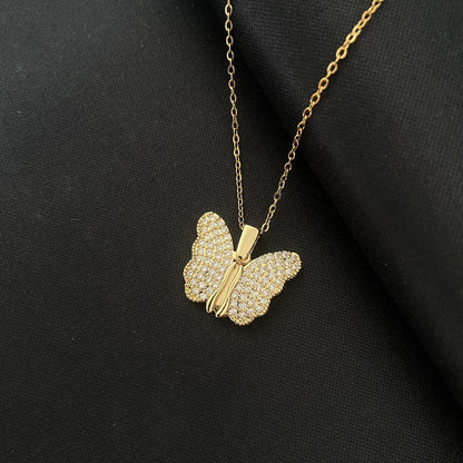 Openable Butterfly Pendant Necklace