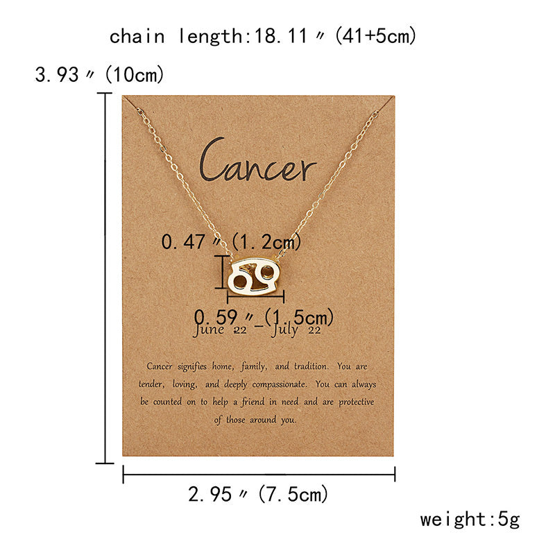 12 Zodiac Sign Constellation Pendant Necklace