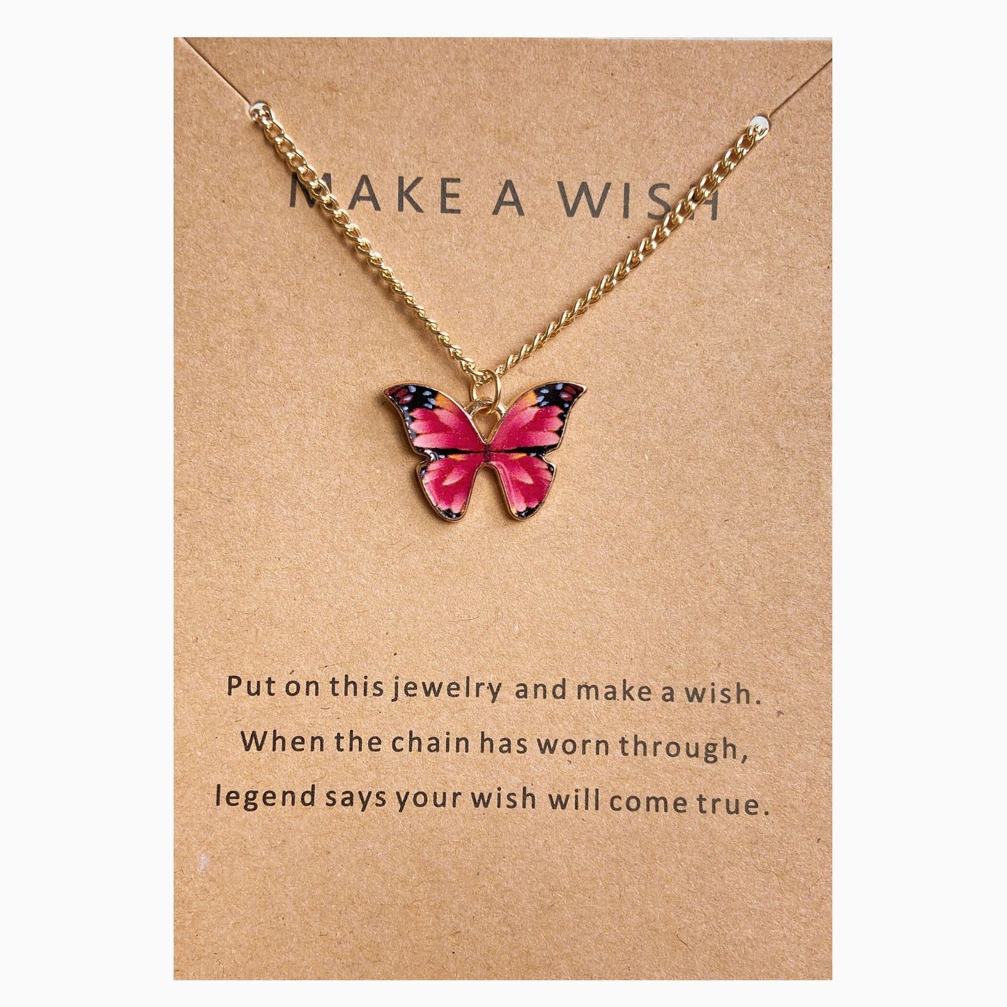Coloured Butterfly Necklaces, 2Pc & 1Pc