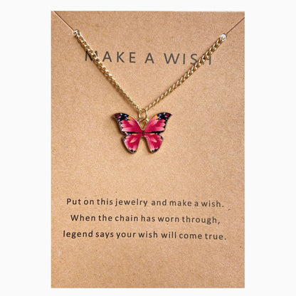 Coloured Butterfly Necklaces, 2Pc & 1Pc