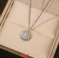 Rotatable Sunflower Necklace with Diamonds