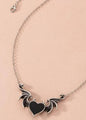 Gothic Vintage Heart Wing Necklace