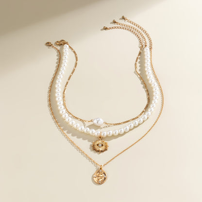 Beaded Beach Pearl Necklace with Resin Star Pendant