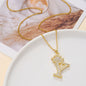 Gold Crown A-Z Pendant Necklace