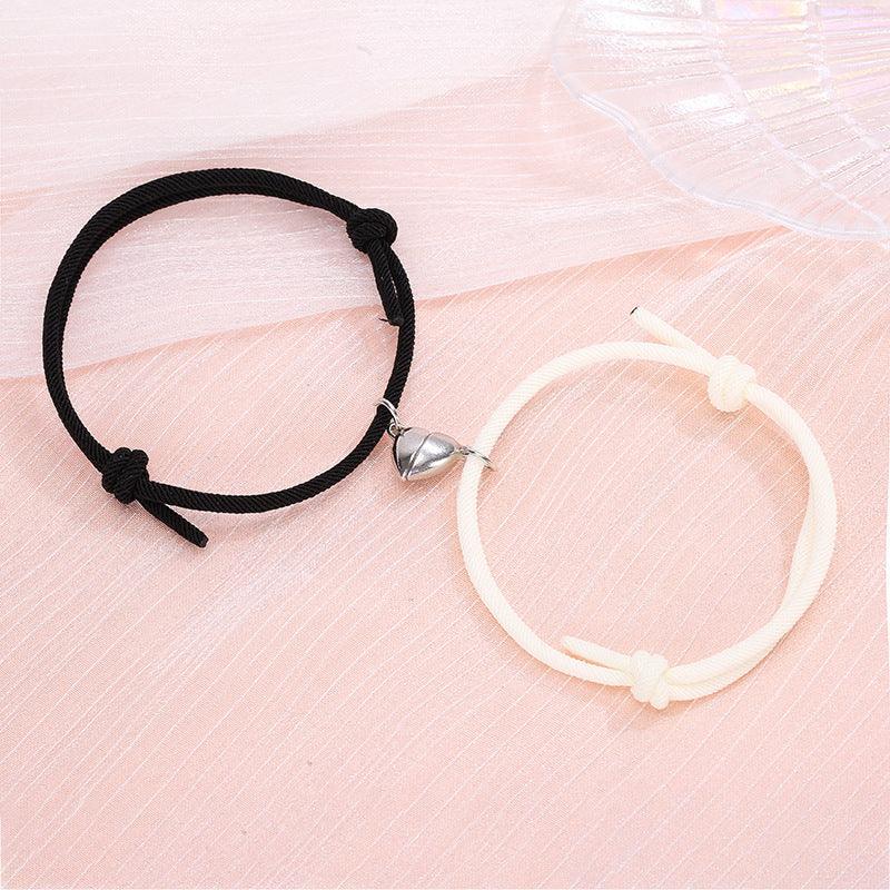 Magnetic Couple Bracelets – Heart-Shaped