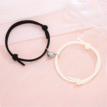 Magnetic Couple Bracelets – Heart-Shaped