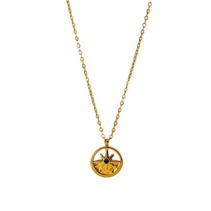 Vintage Turquoise Natural Stone Pendant Necklace