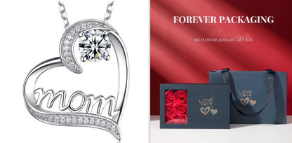 For Mom Heart Necklace with Zircon