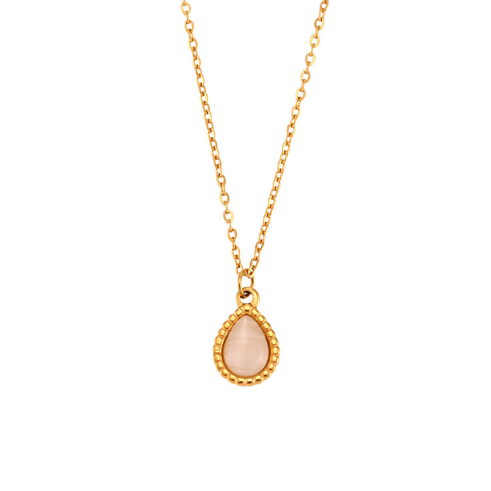 Minimalistic Water Drops Opal Earrings & Necklace
