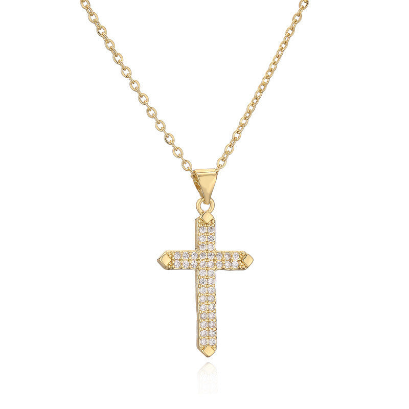 Micro-Inlaid Turquoise Cross Necklace