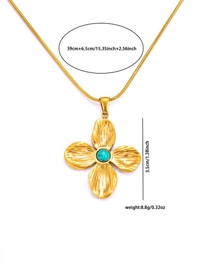 Retro Gold Leaf Petal Jewellery Set