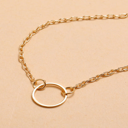 Small Circle Pendant Chain Necklace