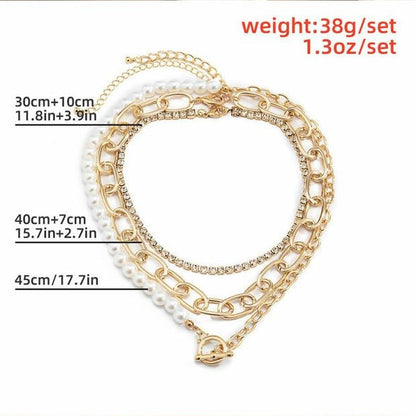 Multi-Layer Pearl & Coin Necklace for Women