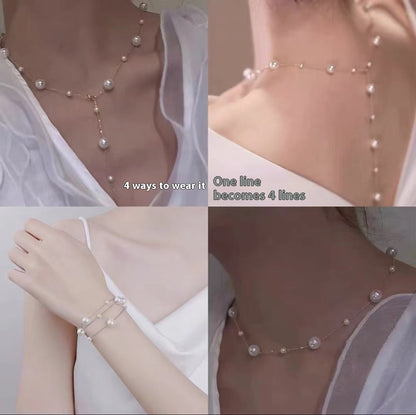 Trendy Starry Pearl Necklace & Bracelet for Women