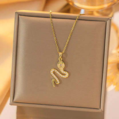 Snake Necklace with Rhinestone