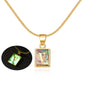 Luminous Pendant 26 Letter Square Necklace