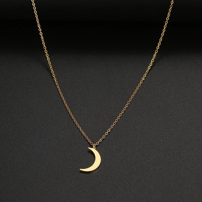 Simple Moon Pendant Necklace
