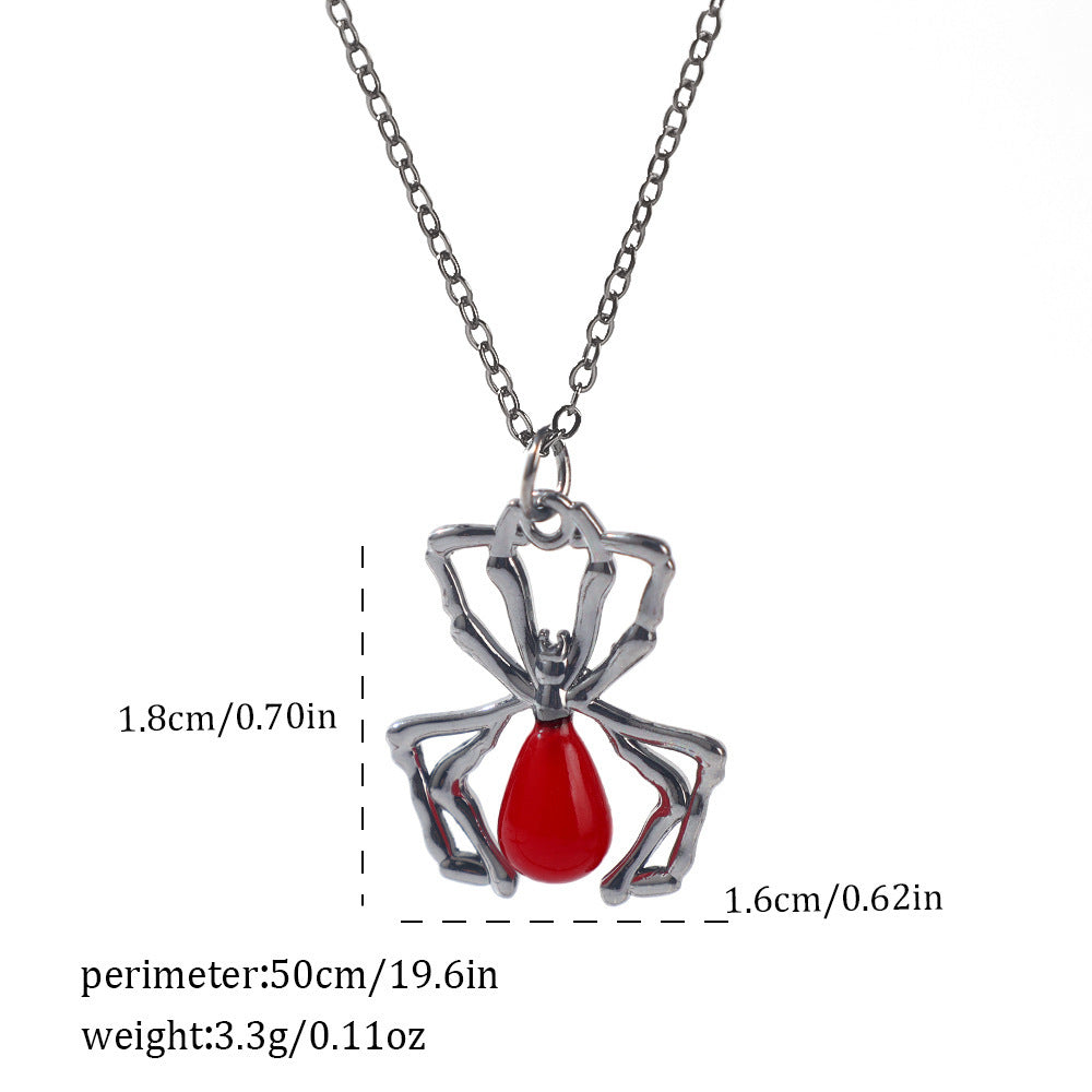 Gothic Spider, Bat, Cross, Skull, and Heart Pendant Necklaces