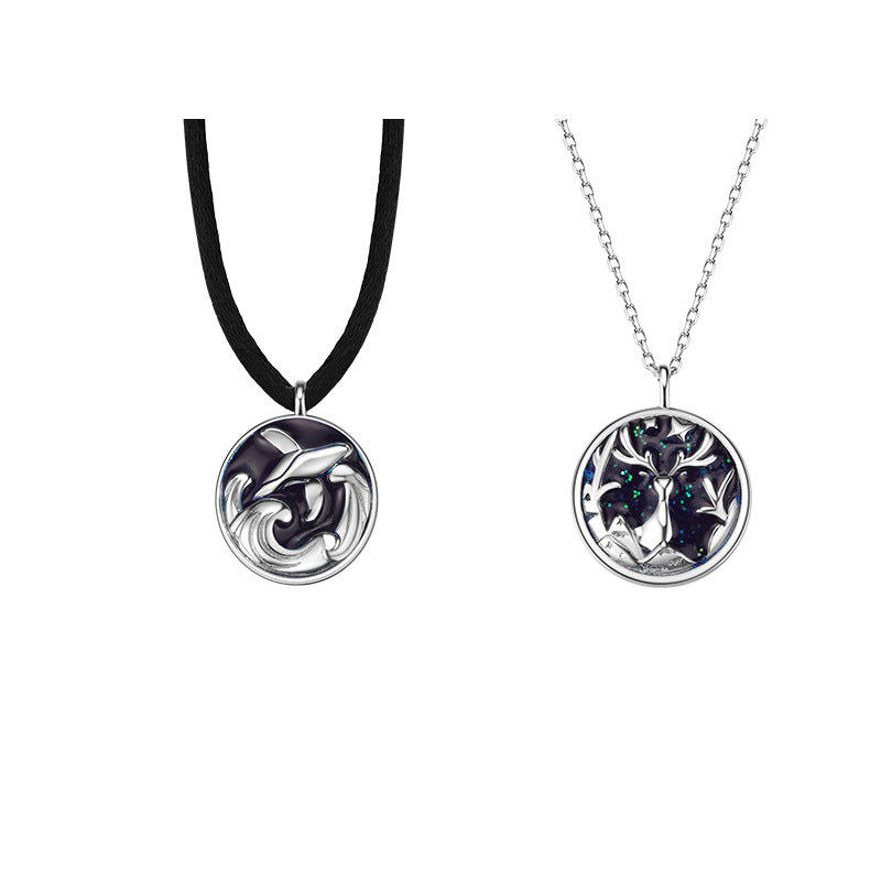 Couple Necklace with Wildlife Design