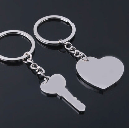 Heart and Key Shaped Love Keychain