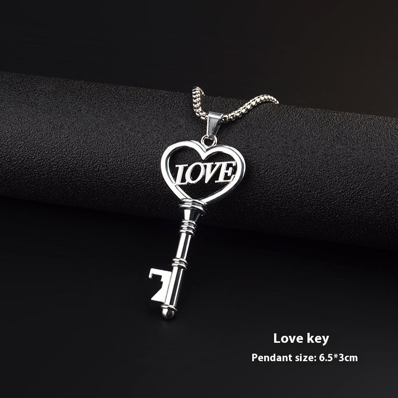 Sweet Heart Key Pendant Necklace