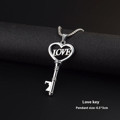 Sweet Heart Key Pendant Necklace
