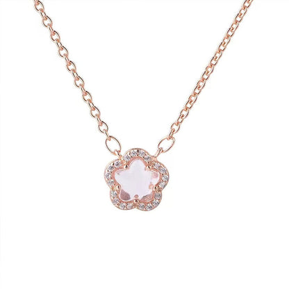 Pink Cherry Blossom Pendant Necklace