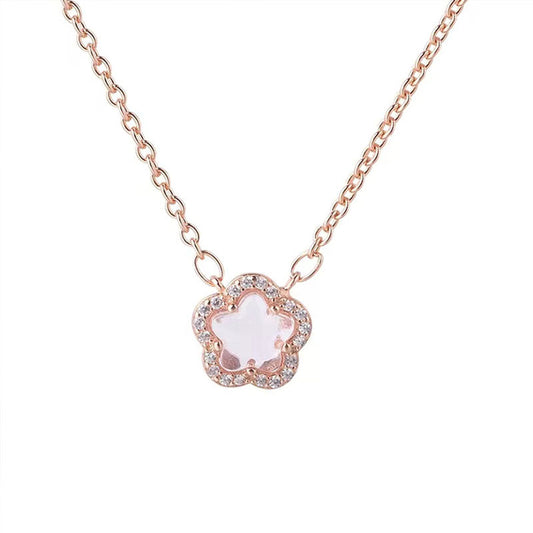 Pink Cherry Blossom Pendant Necklace