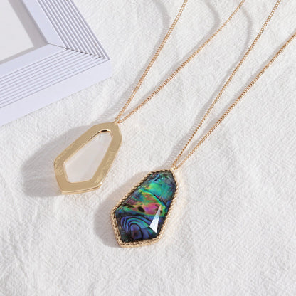 Abalone Shell Faceted Resin Necklace - Trendy Radar