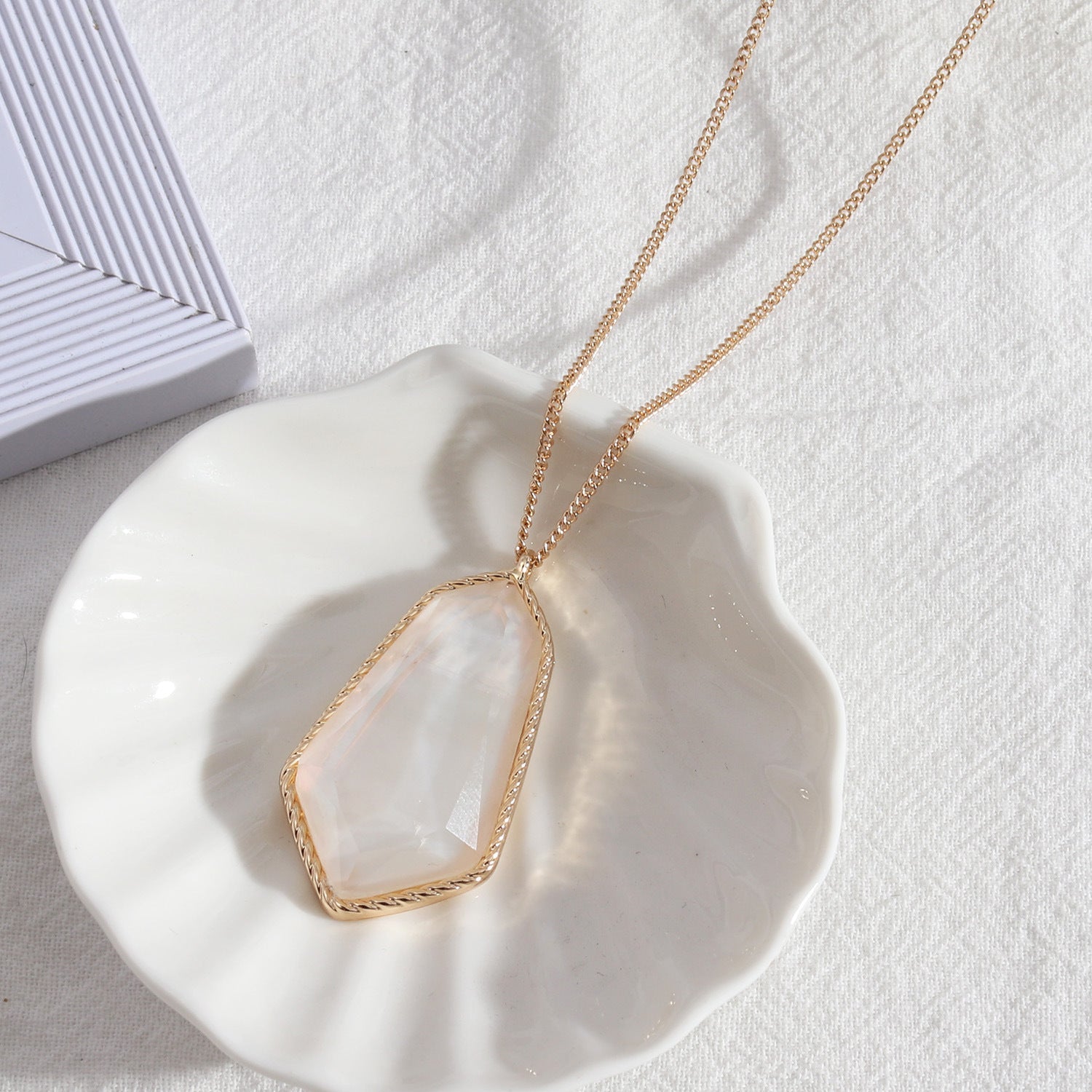 Abalone Shell Faceted Resin Necklace - Trendy Radar