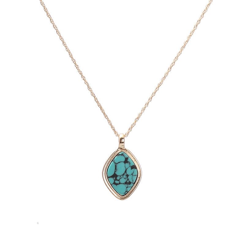 Abalone Shell & Turquoise Inlaid Short Chic Necklace - Trendy Radar