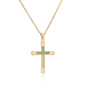 Micro-Inlaid Turquoise Cross Necklace