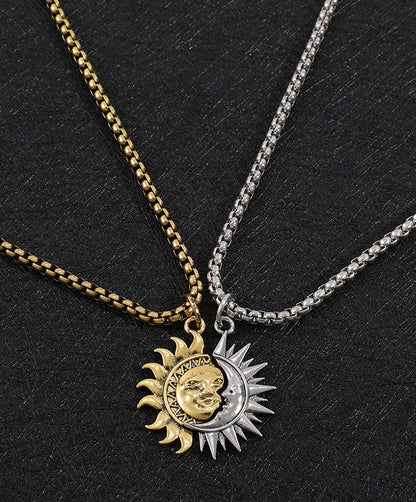 Sun and Moon Couple’s Necklace & Earrings