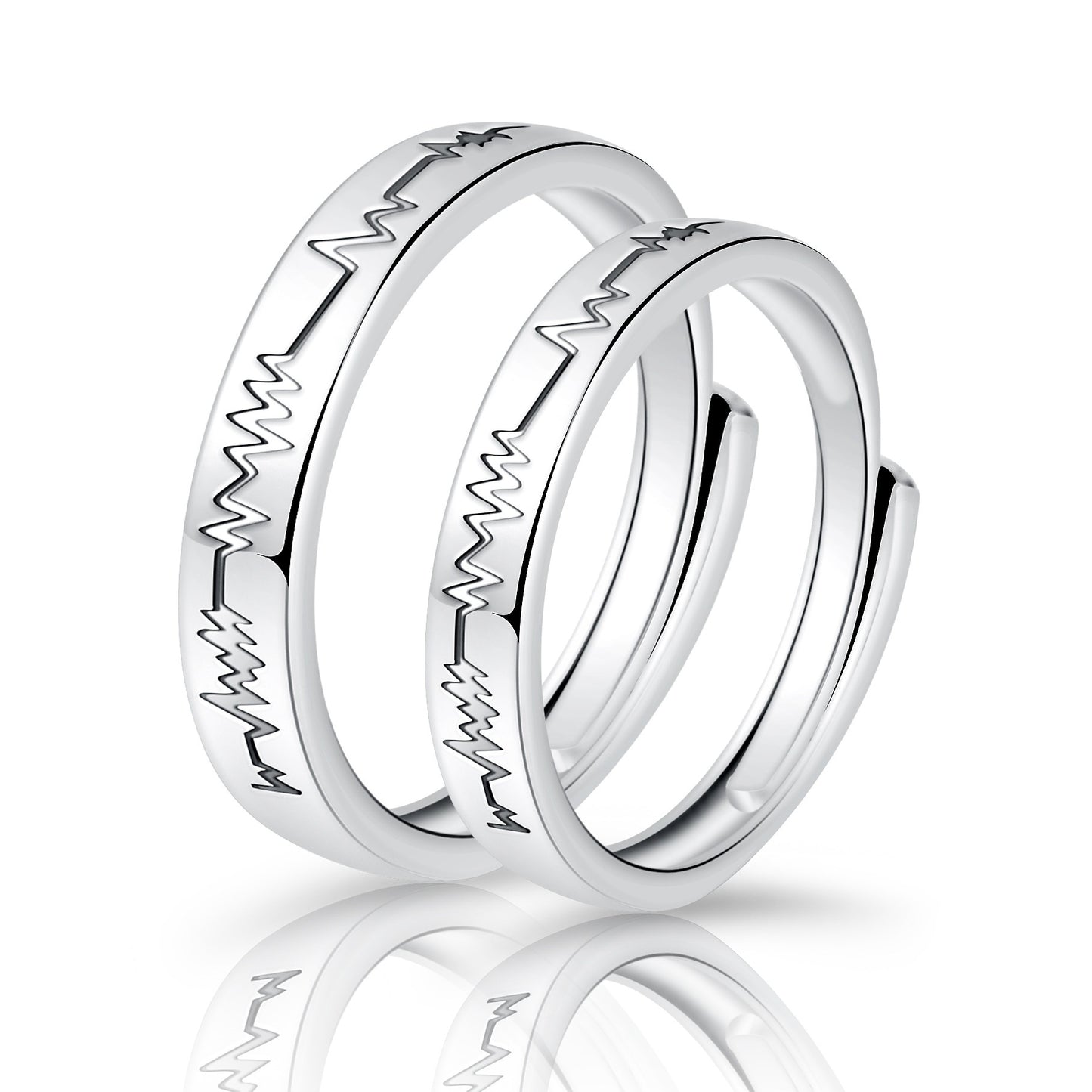 Moissanite Engagement Couple Rings