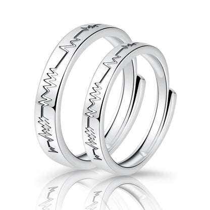 Moissanite Engagement Couple Rings