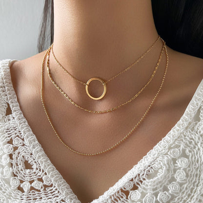 Simple Circle Clavicle Necklace