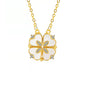 Net Red Clover Enamel Necklace