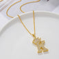 Gold Crown A-Z Pendant Necklace