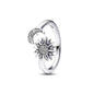 Adjustable Star and Moon Ring with Rhinestones - Trendy Radar