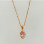 Olive Shaped Horse Eye Zircon Necklace