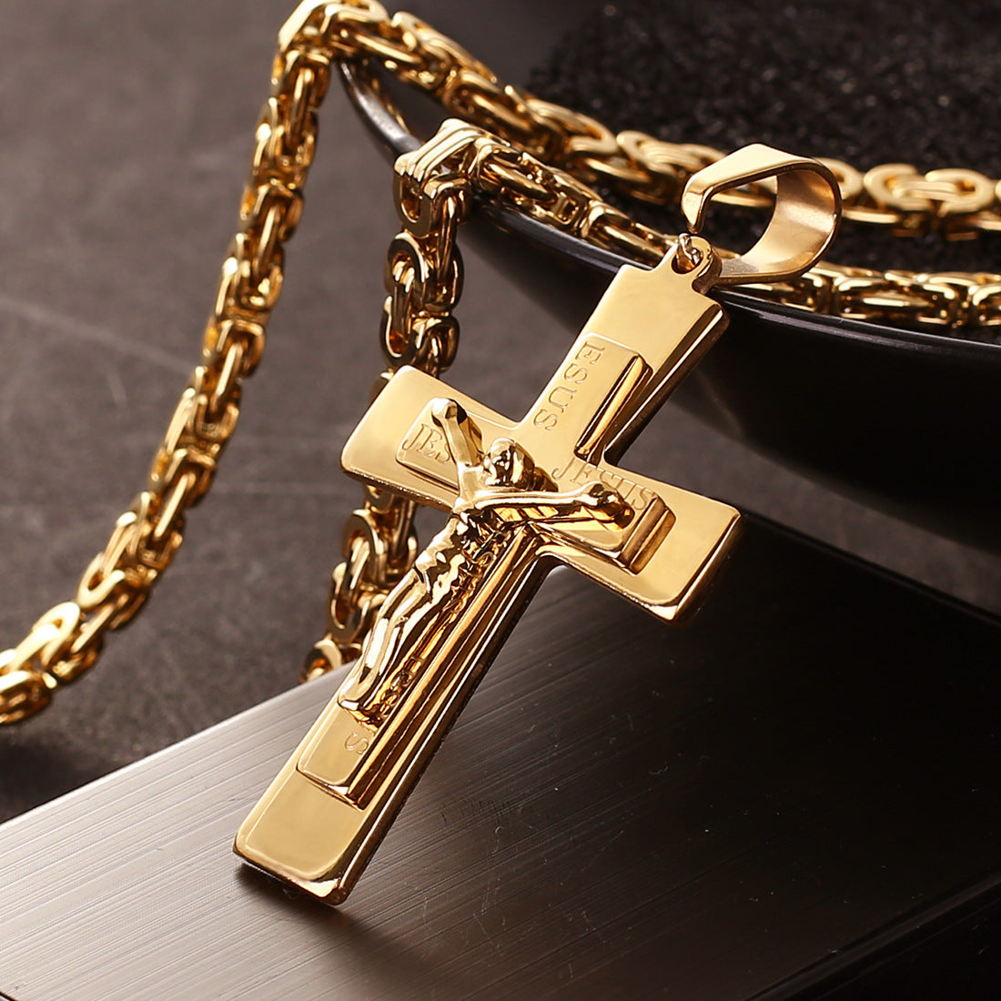 Chunky Cross Pendant Necklace