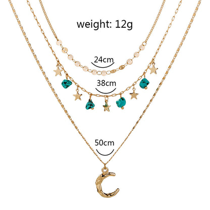 Turquoise Star Multi-Layered Necklace