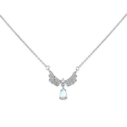 Angel Wings Moonstone Necklace for Women - Trendy Radar