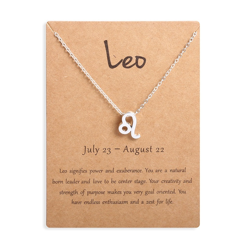 12 Zodiac Sign Constellation Pendant Necklace